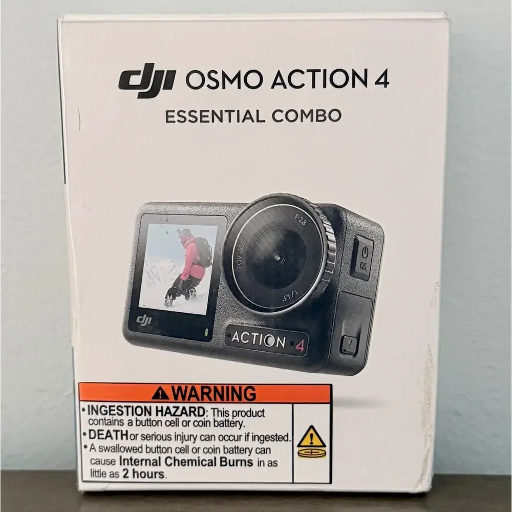 DJI Osmo Action 4 Essential Combo – 4K/120fps – New Sealed – Dual Touchscreens